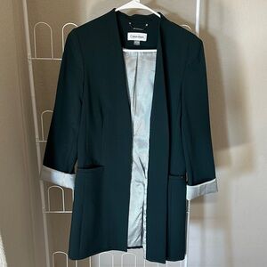 Calvin Klein Women's Black Blazer with Silver Lining